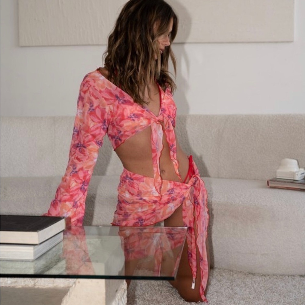 Floral Pink Cover Up